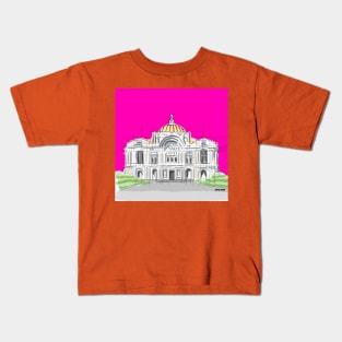 bellas artes x mexico city ecopop architectural portrait monuments Kids T-Shirt